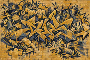 Graffiti Monkey And Skull Wallpaper Brick Wall Street Art Wall Mural design