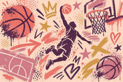 Graffiti Basketball Dunk Wallpaper Street Art Wall Mural design