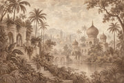 Sepia Tropical Palace Wallpaper Ornate Domes Wall Mural design