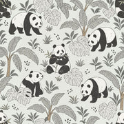 Panda Wallpaper Tropical Jungle Leaves In Soft Green design