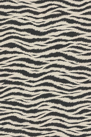 Zebra Print Wallpaper Black And Ivory Wavy Stripes design