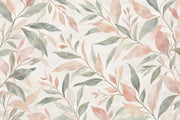 Pastel Botanical Leaves Wallpaper Watercolor Texture Wall Mural design