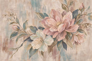 Blush Pink Roses Wallpaper Textured Botanical Wall Mural design