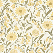 Yellow Wildflowers Wallpaper Vintage Inspired Botanical On Cream design