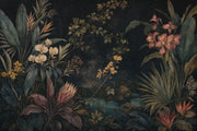 Dark Tropical Leaves Wallpaper Mural Vintage Inspired Botanical Jungle Landscape design