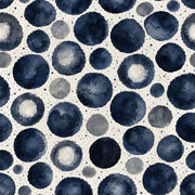 Navy Watercolor Dots Wallpaper Blue Gray Circle Pattern design