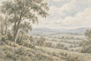 Rolling Hills Landscape Wallpaper Vintage Countryside Wall Mural design
