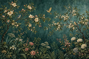 Blossoming Tree Branches Wallpaper Dark Floral Wall Mural design