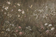 Blossoming Branches And Birds Wallpaper Vintage Chinoiserie Wall Mural design