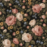 Pink And Cream Roses Wallpaper Dark Floral Black Background design