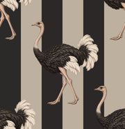 Ostrich Wallpaper Vertical Stripe Beige And Black design