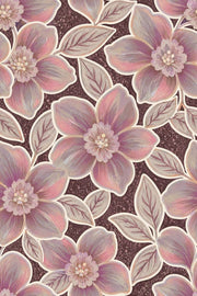 Large Pink Purple Flowers Wallpaper Dark Floral Burgundy Background design