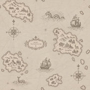 Fantasy Antique Map Wallpaper Parchment Sepia Compass Roses design