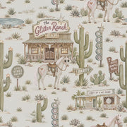 Glitter Ranch Horses Wallpaper Pastel Western Signs On Cream design