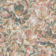 Painterly Large Scale Flowers Wallpaper In Blush Pink And Teal design