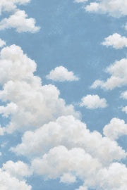 Blue Sky And Soft White Clouds Wallpaper Painted Texture design