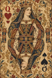 Queen Playing Card Wallpaper Baroque Gold Scrollwork design