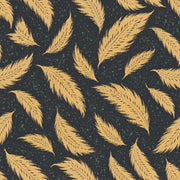 Gold Feathers Wallpaper Dark Black Background With Speckled Paint design