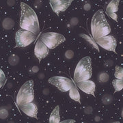 Watercolor Butterflies Wallpaper Night Sky Navy With Bokeh Glow design