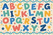 Hand Painted A To Z Alphabet Wallpaper Mural Cream Background design