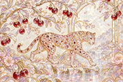 Jeweled Leopard Wallpaper Mural In Cream Gold Art Deco Style design