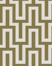 Greek Key Maze Wallpaper Olive Green And Ivory Geometric design