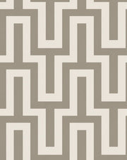 Greek Key Maze Wallpaper In Taupe And Cream design