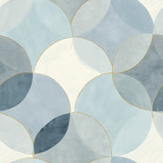 Abstract Geometric Wallpaper Overlapping Circles Gold Outline Removable Wall Decor design