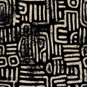 Abstract Geometric Wallpaper Tribal Glyphs Removable Chalk Texture Wall Decor design