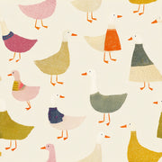 Whimsical Ducks Wallpaper Cream Background Geese Pattern Removable Wall Decor design