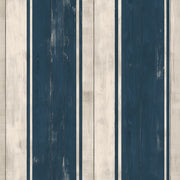 Navy And White Stripes Wallpaper Vertical Wood Planks Shiplap Texture Removable Wall Decor design