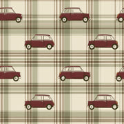 Vintage Car Wallpaper Retro Automobile Removable Plaid Wall Decor design
