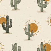 Desert Wallpaper Cactus Sunburst Decorative Mural design