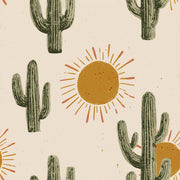 Saguaro Cactus Wallpaper Desert Sunburst Removable Wall Decor design