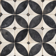 Geometric Tile Wallpaper Petal Motif Distressed Texture Removable Wall Decor design