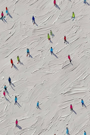 Skiers Wallpaper Winter Sports Bright Decorative Mural design