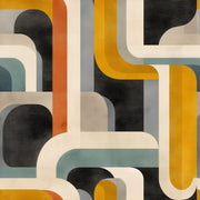 Mid Century Modern Wallpaper Retro Geometric Decorative Mural design