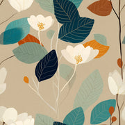 Muted Green Wallpaper Botanical Floral Decorative Mural design