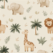 Watercolor Texture Wallpaper Safari Animals Tropical Removable Wall Decor design