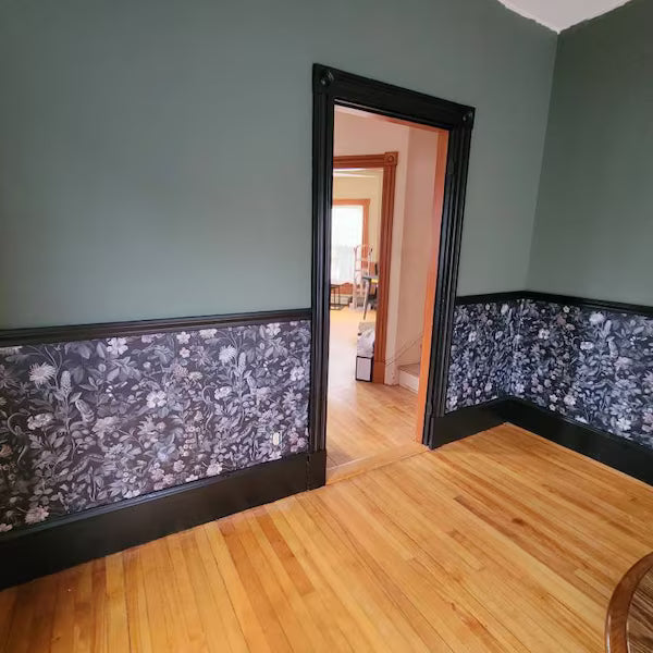 Midnight Botanical Snake Floral Wallpaper in Mindy's home