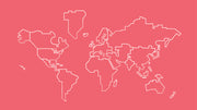 Soft Coral Pink World Map Outline Wall Mural design