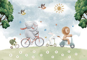 Playful Safari Animals Kids Wall Mural design