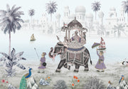 Elephant Procession Wallpaper Cultural Scene Wall Mural design