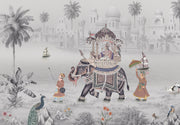 Historic Elephant Procession Scenic Wall Mural design