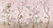 Chinoiserie Bird Branches Wallpaper Vintage Wall Mural design