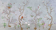 Floral Bird Branches Wallpaper Botanical Wall Mural design