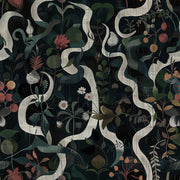 Dark Enchanted Garden Botanical Wallpaper design