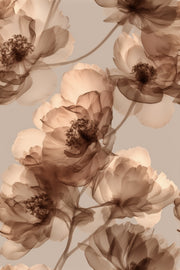 Warm Beige and Brown Floral Wallpaper design