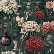 Dark Vintage Burgundy Floral Wallpaper design