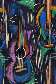 Dark Multicolor Abstract Guitar Music Wallpaper design